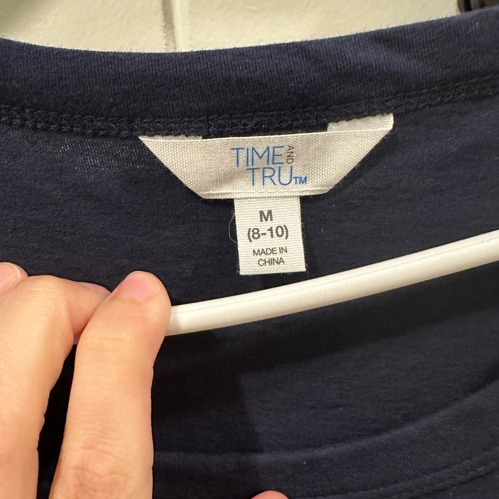 Time and Tru Blue Casual Sundress Crew Neck Short Sleeve - Picture 2 of 3
